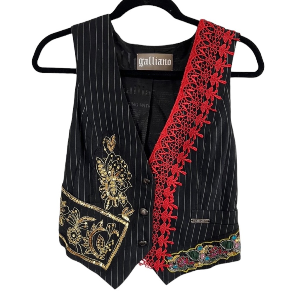Galliano Vintage Gazette Embellished Vest